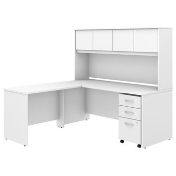 Studio C 72"x30" L Shaped Desk With Hutch, Mobile File Cabinet and 42" Return