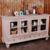 Distressed Gray Wood Sideboard