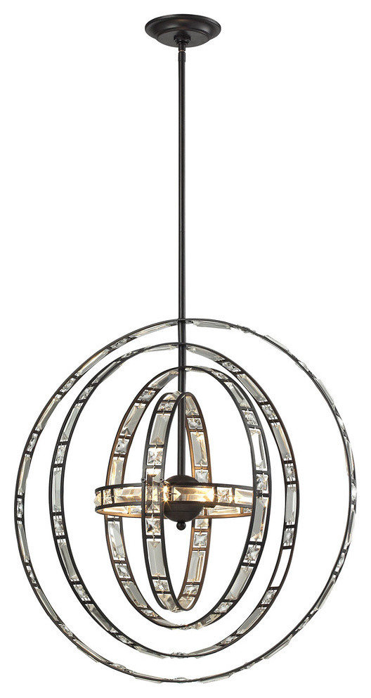 Elk Lighting 31661/6 Crystal Orbs 6-Light Pendant Light - Contemporary ...