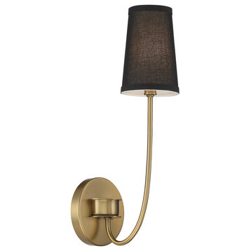 Trade Winds Diana 1-Light Wall Sconce in Natural Brass