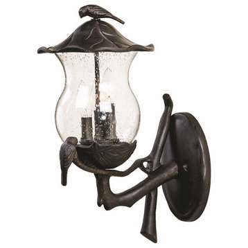 Acclaim Lighting Avian 3 Light Wall Sconce, Black Coral/Clear Seeded