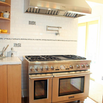 Rift Cut White Oak and Statuary Marble