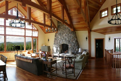 Inspiration for a craftsman living room remodel in Burlington