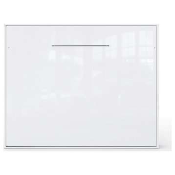 CONTEMPO Horizontal Wall bed, 63x78.7 inch, White/White Gloss