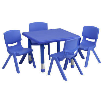 Roseto FFIF18411 Five Piece Plastic Framed Classroom Set - Blue