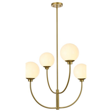 Nyomi Four Light Chandelier in Satin Gold