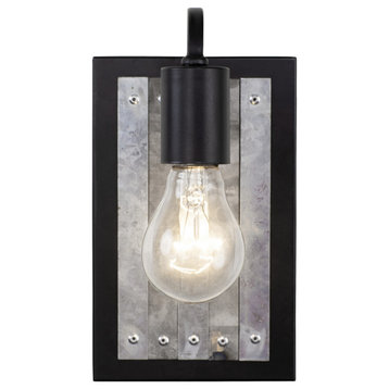 Varaluz 336W01 Abbey Rose 9" Tall Mixed Metal Wall Sconce - Black / Galvanized