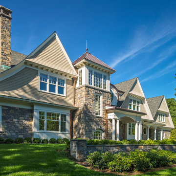Classical New England Shingle and Stone Home