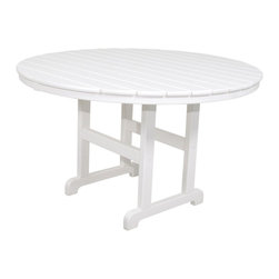 Ivy Terrace Furniture - Ivy Terrace Classics Round 48" Dining Table, White - Outdoor Dining Tables
