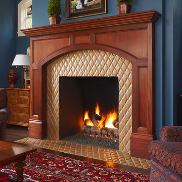 Harlequin Tile Fireplace Surround