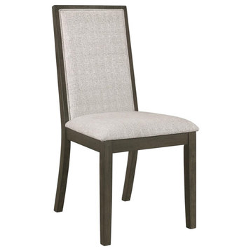 Coaster Kelly Fabric Upholstered Side Chair in Beige and Dark Gray