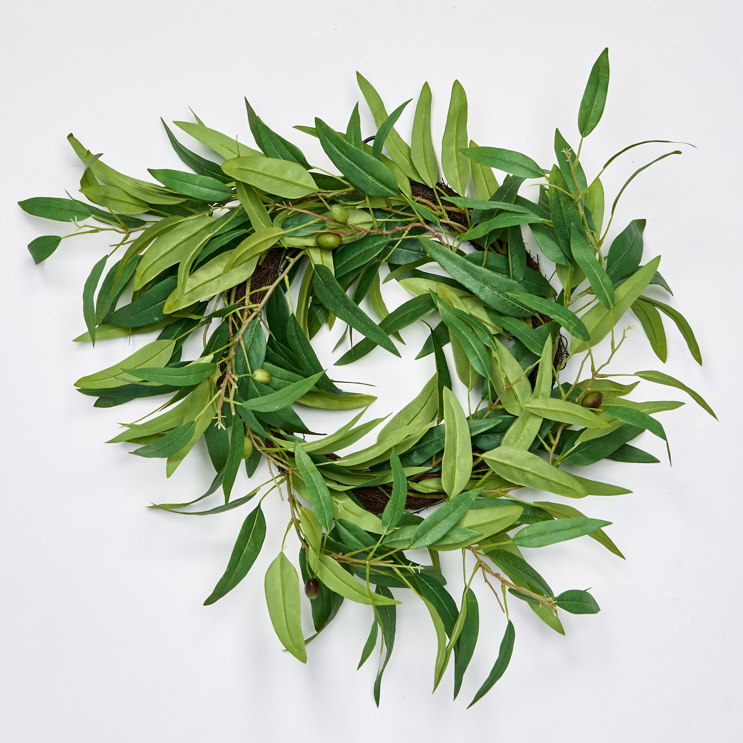 20" Artificial Olive Wreath With Leaves And Olives - Traditional ...