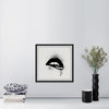 "Black Drip Lips" Framed Painting Print, 12"x12"