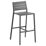 Oxford Garden - Eiland All Aluminum Bar Stool - Carbon Powder, Coated Aluminum Frame - With a subtle, sophisticated look, the Eiland Bar Stool will complement a variety of outdoor spaces. Fabricated using lightweight, low-maintenance, durable powder-coated aluminum.