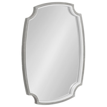 Orianne Wood Framed Wall Mirror, White/Gray 21x32