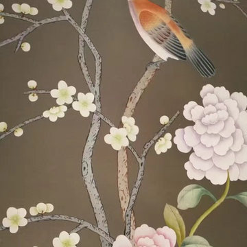 Oriental silk wallpaper in China-Details