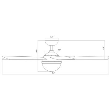 Eclipse Indoor/Outdoor 5-Blade Smart Ceiling Fan 54" Satin Brass/White, LED