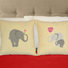 Elephant Family Throw Pillow Covers 14x14 Natural Shams
