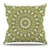 Iris Lehnhardt "Kaleidoscope Green" Geometric Throw Pillow, 26"x26"