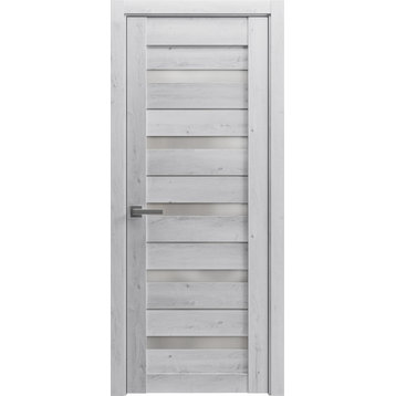 Interior Door 24 x 84, Quadro 4445 Nordic White & Frosted Glass, Frame