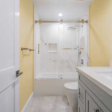 Modern Bathroom Renovation with Gray Vanity and Marble Shower 5 | The Cabination