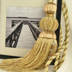 7 Colors QYM34 Polyester and Acrylic Curtain Tassel Tie Backs in Beige Color - Window Treatment Accessories