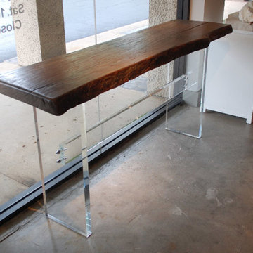 Custom Live Edge Top w/ Acrylic Slab Base