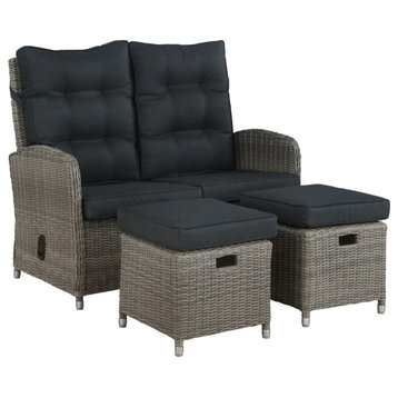 Monaco All-Weather 3-Piece Set, Reclining Bench and Two Ottomans