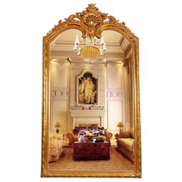 55"x98" Gilded Full Length Floor Mirror, Antique Gold