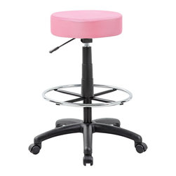 Norstar Office Products - Boss Pink Adjustable Drafting Stool - Bar Stools And Counter Stools