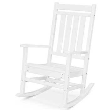 Polywood Estate Porch Rocking Chair, White