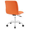 Modway Ripple Modern Vinyl Armless Mid Back Office Chair in Orange