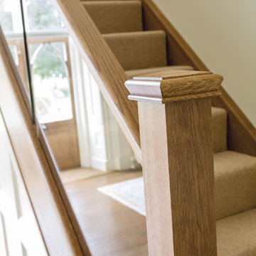 Dark Oak In-Line Glass Staircase