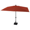 10'x6.5' Rectangular Auto Tilt Market Umbrella, Grey Frame, Sunbrella, Terracott
