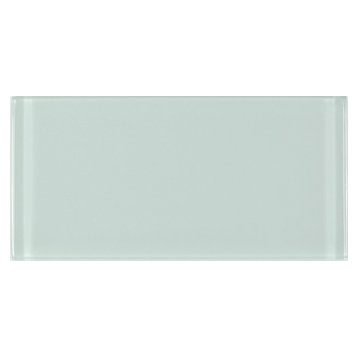 Metro 3 in x 6 in Glass Subway Tile in Glossy Arctic Blue