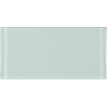 Metro 3 in x 6 in Glass Subway Tile in Glossy Arctic Blue