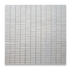 Stone Center Online - Thassos White 1 x 3 Rectangular Mosaic Tile Honed - Marble from Greece - Mosaic Tile
