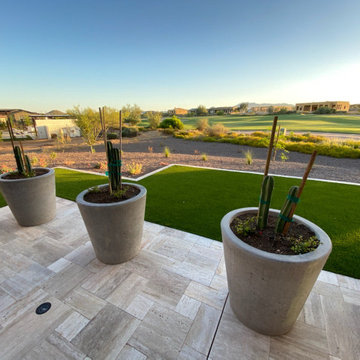 Silver Tumbled Travertine Pavers, Patio & Pool