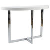 Eurostyle Oliver Demilune Console Table in White Lacquer