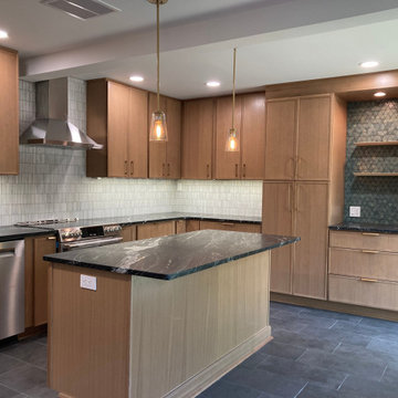 Refined Rustic Kitchen: Soapstone Countertops & Tile Accents