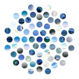 Giant Art - Circle Grid D Fine Art Giant Canvas Print, White, Blue, 84"X84" - Prints And Posters