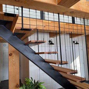 Black inox cable railing project in Greater Montreal, Canada