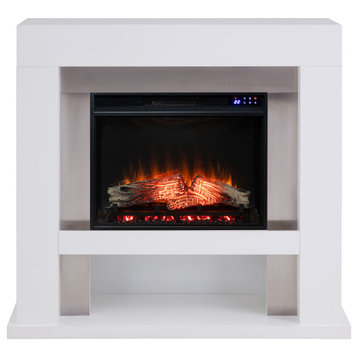 Mirage Stainless Steel Electric Fireplace