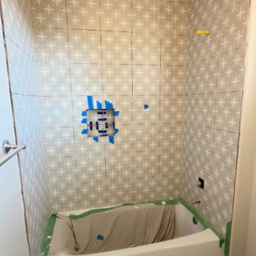Patterned 12x12 Tile Bathroom Remodel — Rocklin, CA