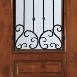 Prehung Single Door 96 Alder Valencia Arch Top Arch Lite - Front Doors