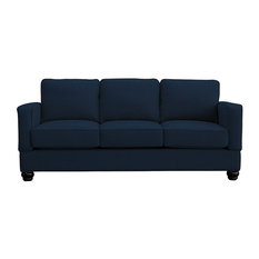 Narrow Sofas Houzz Small E Seating Raleigh Quick Embly Three Seat Mahogany Leg Sofa Indigo Sofas