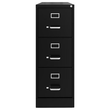 Hirsh 22-in Deep 3 Drawer - Letter Width - Vertical Metal File Cabinet - Black