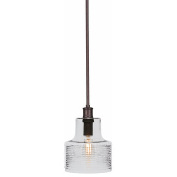 Aurora 1-Light Pendant, Brushed Nickel With Smokey Glass, Bronze With Clear Glass