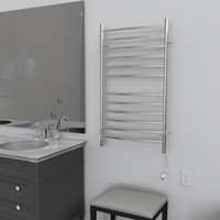 Radiant Large 12 Bar Hardwired/plug in combo Towel Warmer, Polished, Curved Bars