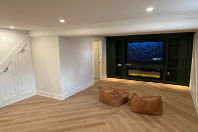 Inspiration for a modern basement remodel